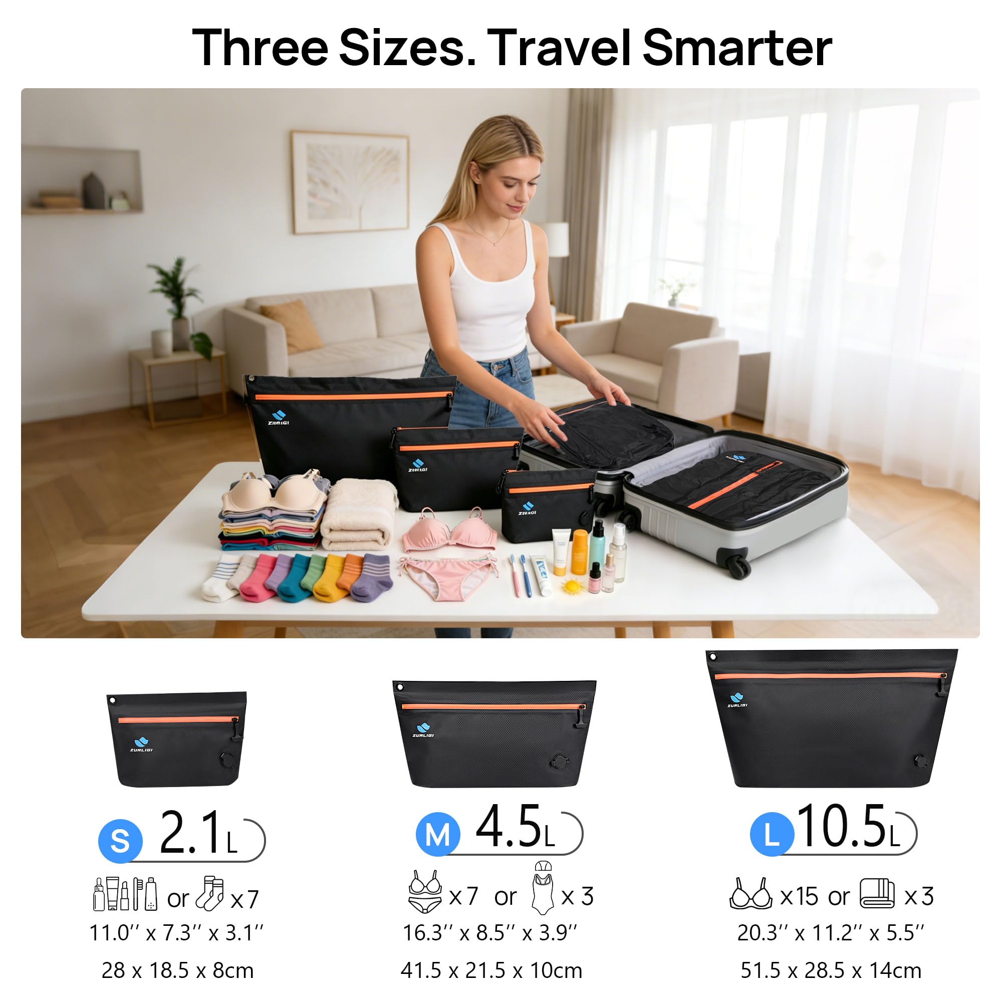 Vacuum Compression Travel Bag Kit | Mini Pump & Packing Cubes