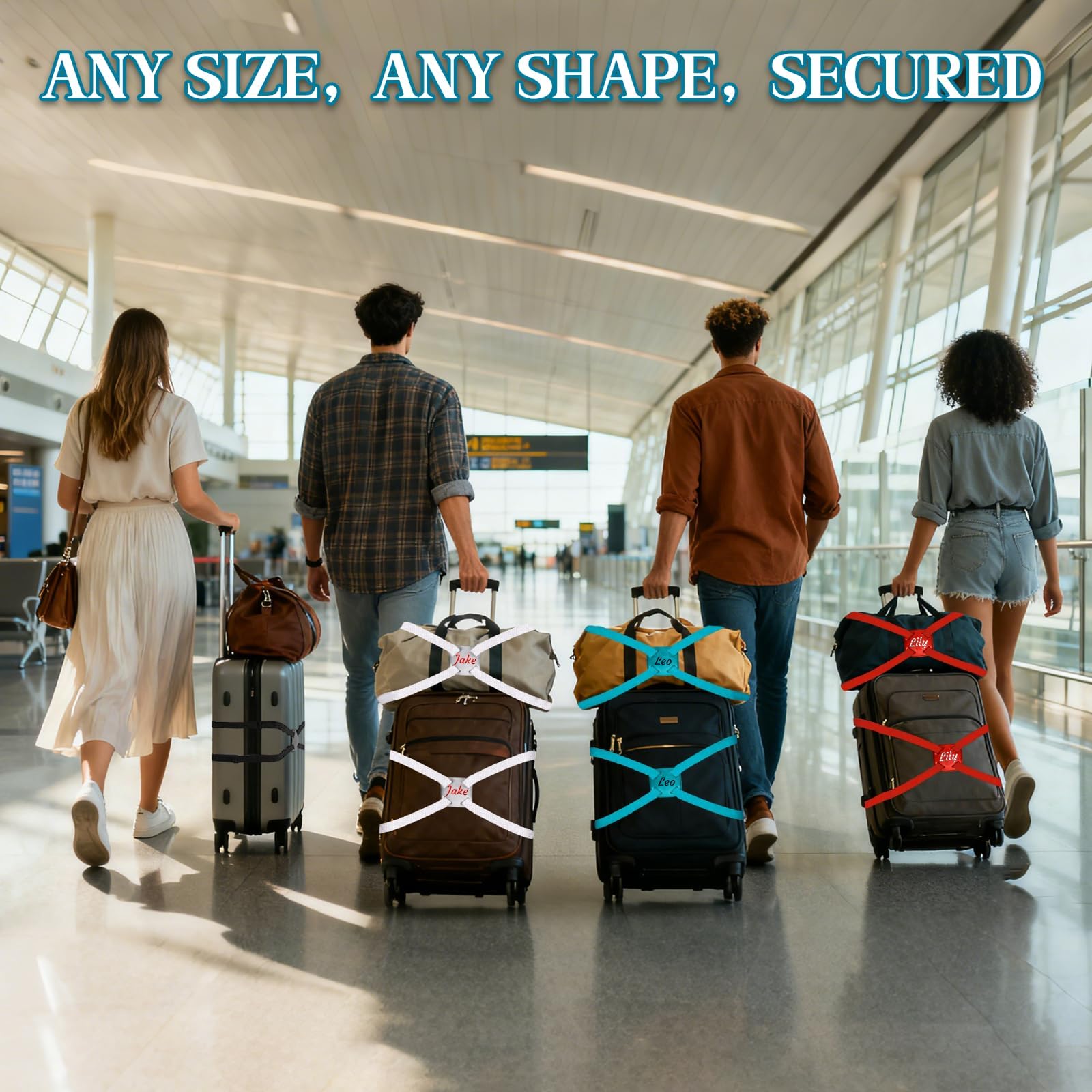Luggage Strap, Custom Name, Adjustable Suitcase Belt