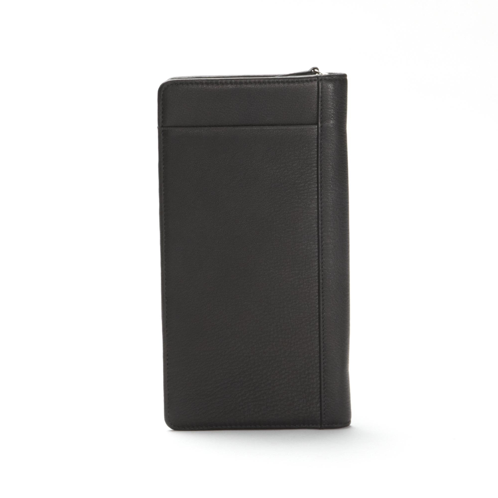Leather Travel Zip Wallet | RFID Passport & Card Organizer