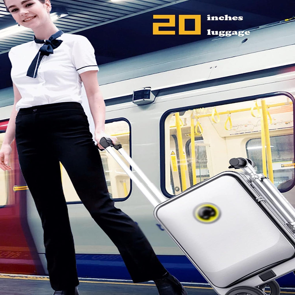 20-Inch Smart Auto-Follow Ride-On Carry-On Suitcase, 13km/h Large Capacity