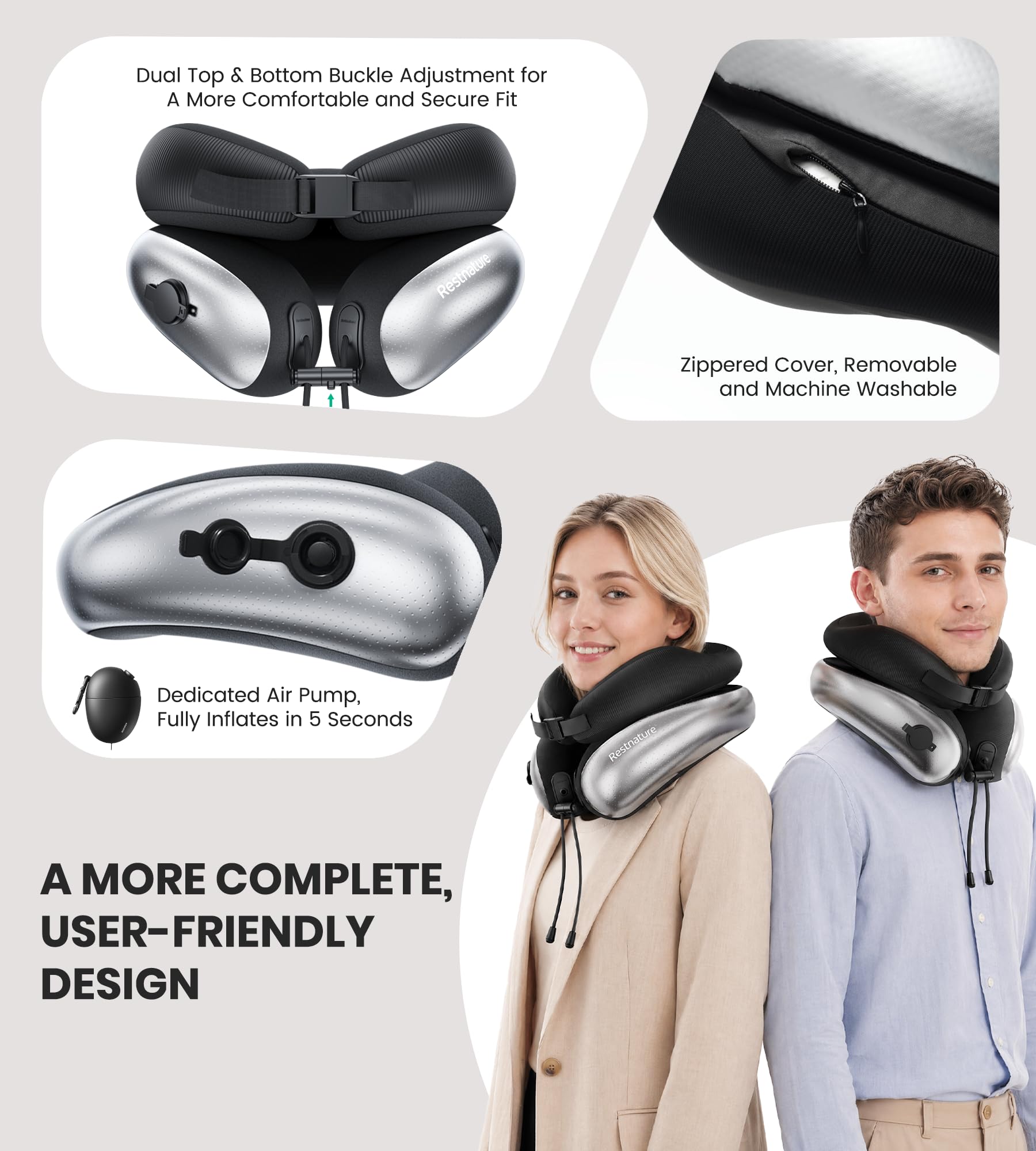 Adjustable Travel Neck Pillow | Memory Foam 360° Head & Neck Support