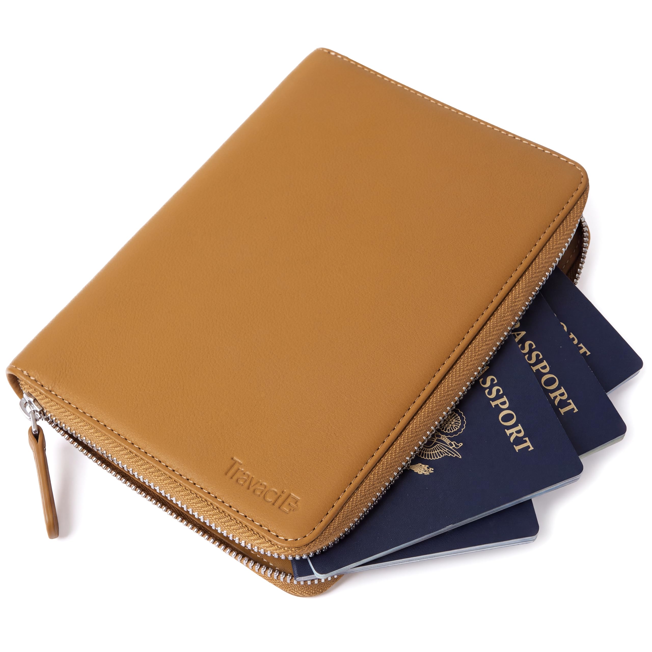 Full-Grain Leather Family Passport Holder | RFID Travel Document Organizer