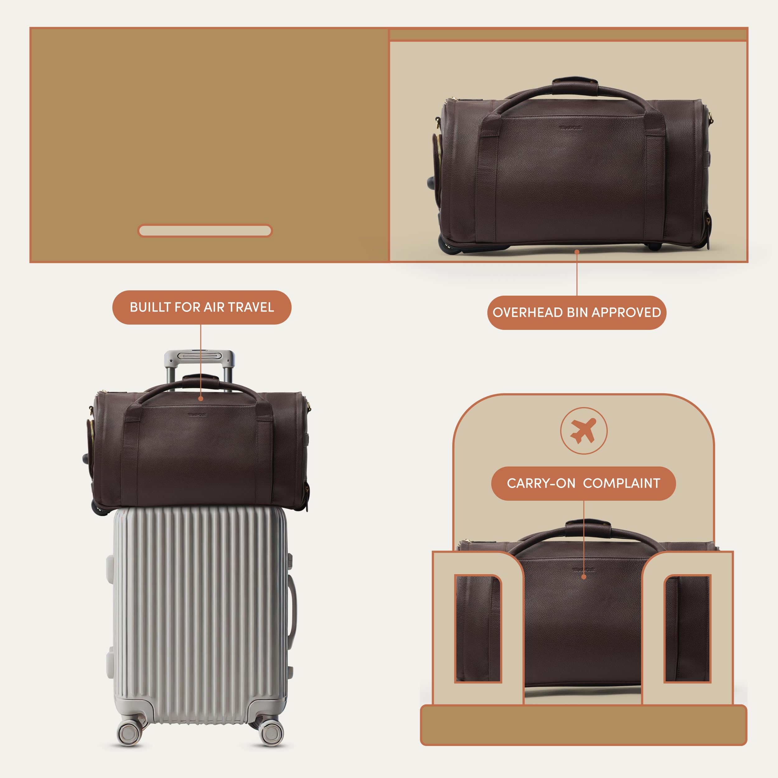 Wool & Oak NOVA Large Duffle Bag with Wheels