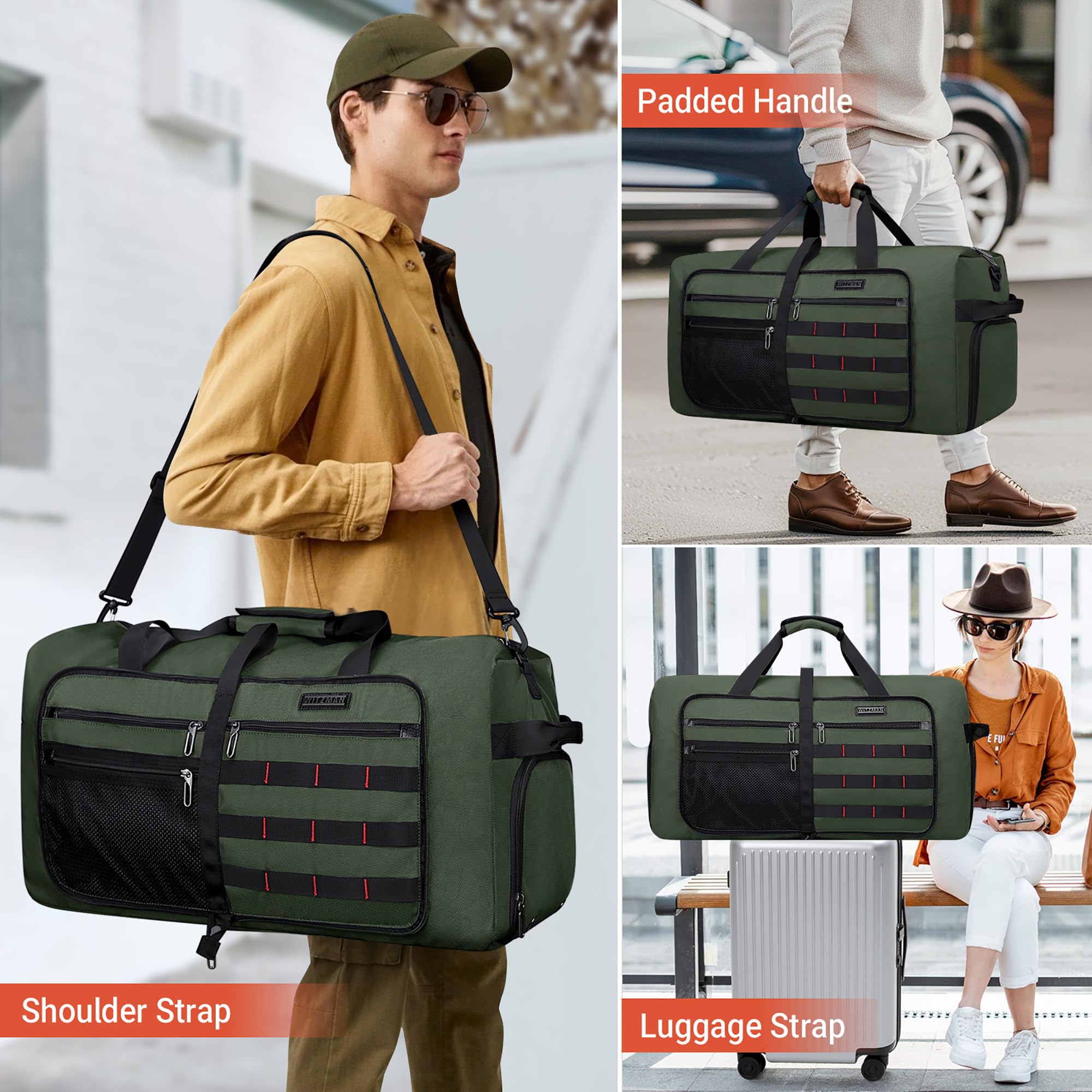 65L Convertible Travel Backpack & Duffle Bag | Foldable Carry-On with Shoe Compartment