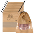 8-Piece Travel Shoe Storage Bag Set | Non-Woven Organizers with Clear Window