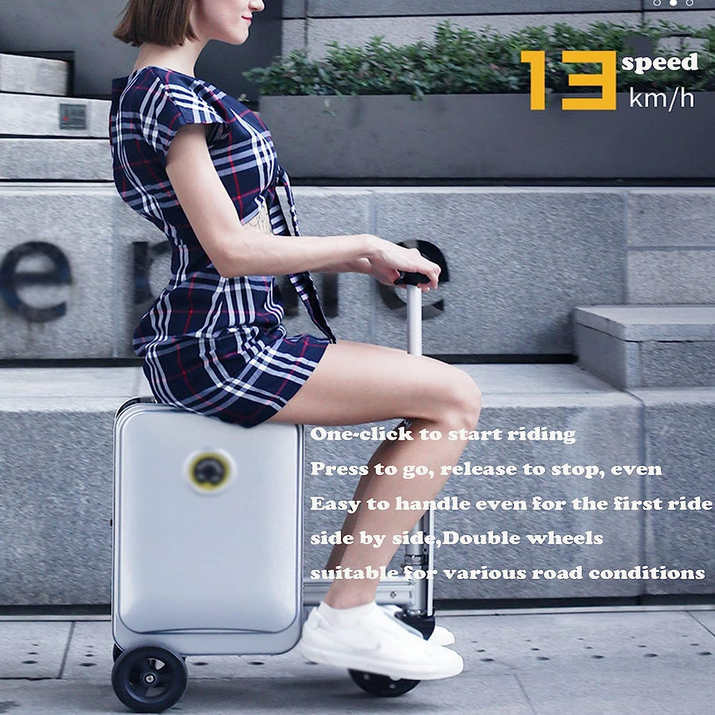 20-Inch Smart Auto-Follow Ride-On Carry-On Suitcase, 13km/h Large Capacity