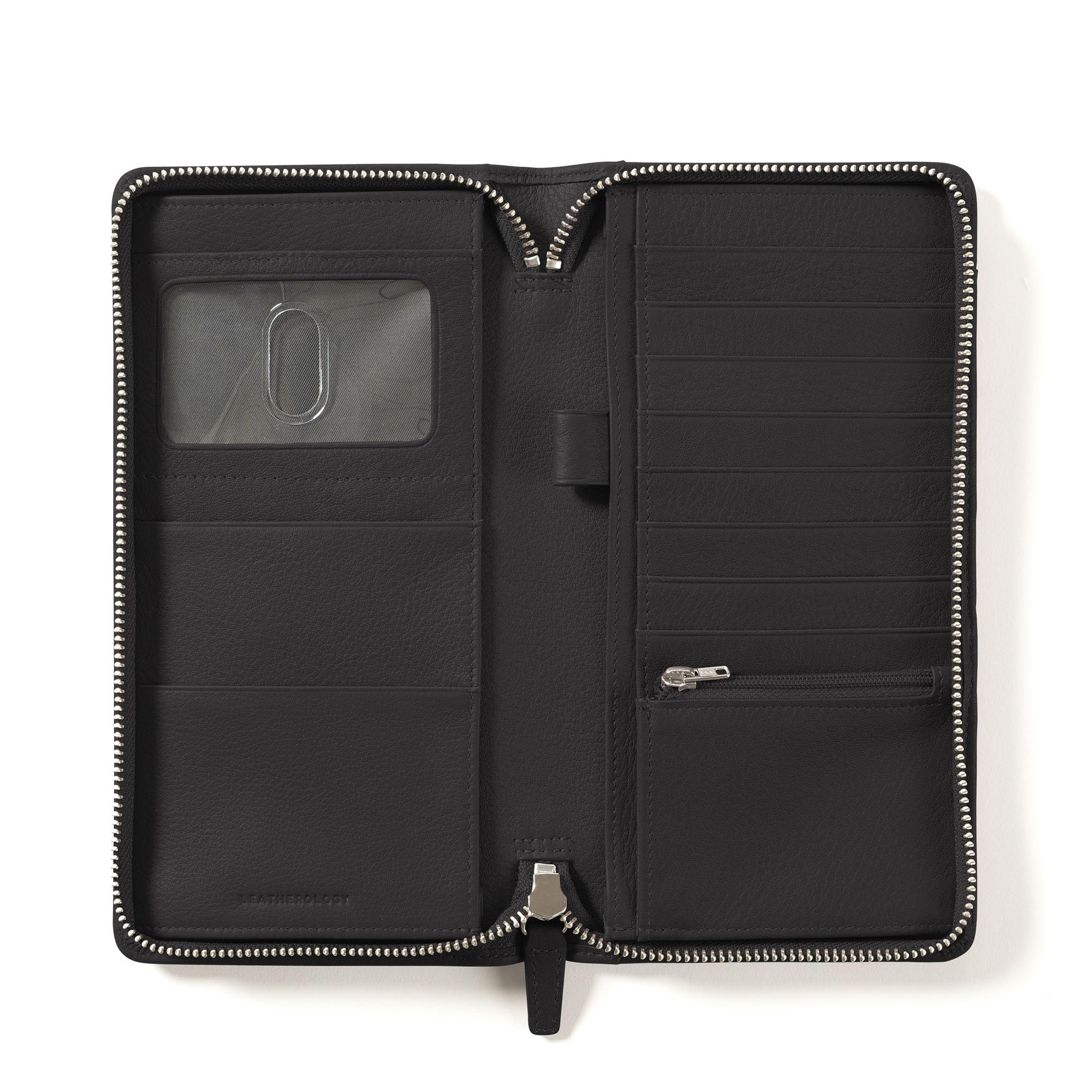 Leather Travel Zip Wallet | RFID Passport & Card Organizer