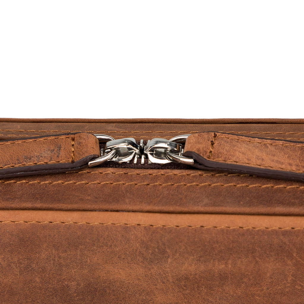 Full-Grain Leather Travel Tech Organizer | Handmade Cable & Accessories Pouch