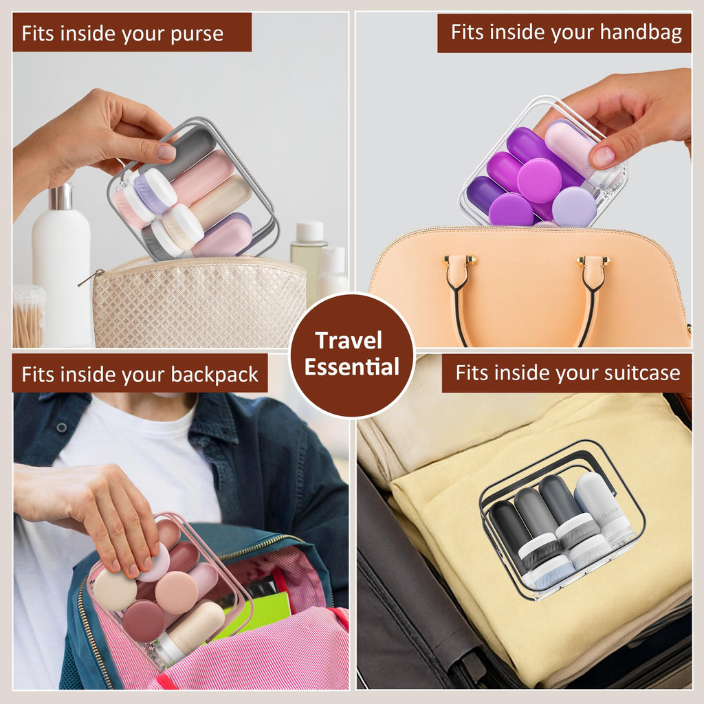 15-Piece Travel Toiletry Bottle Set | Leak-Proof Silicone Containers