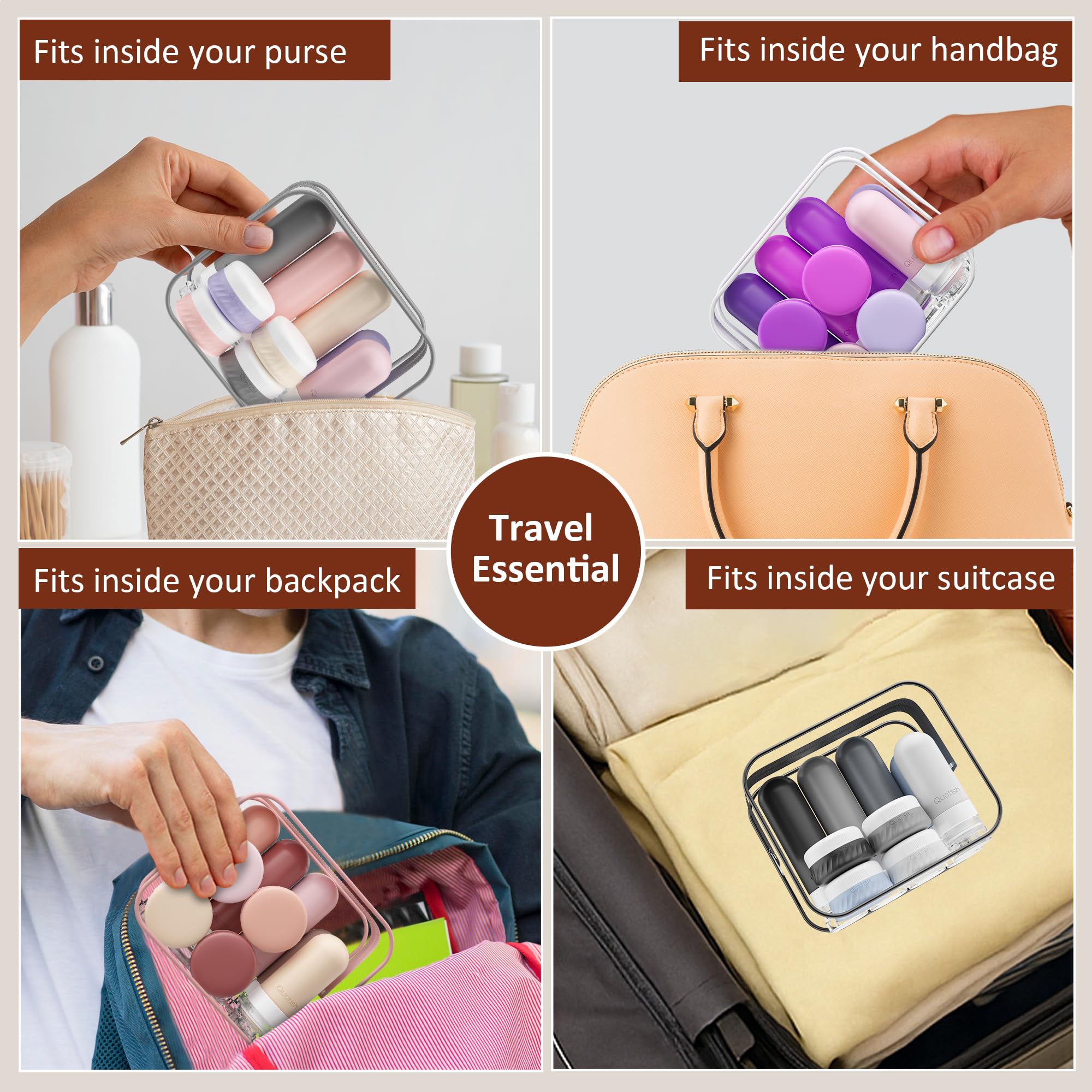 15-Piece Travel Toiletry Bottle Set | Leak-Proof Silicone Containers