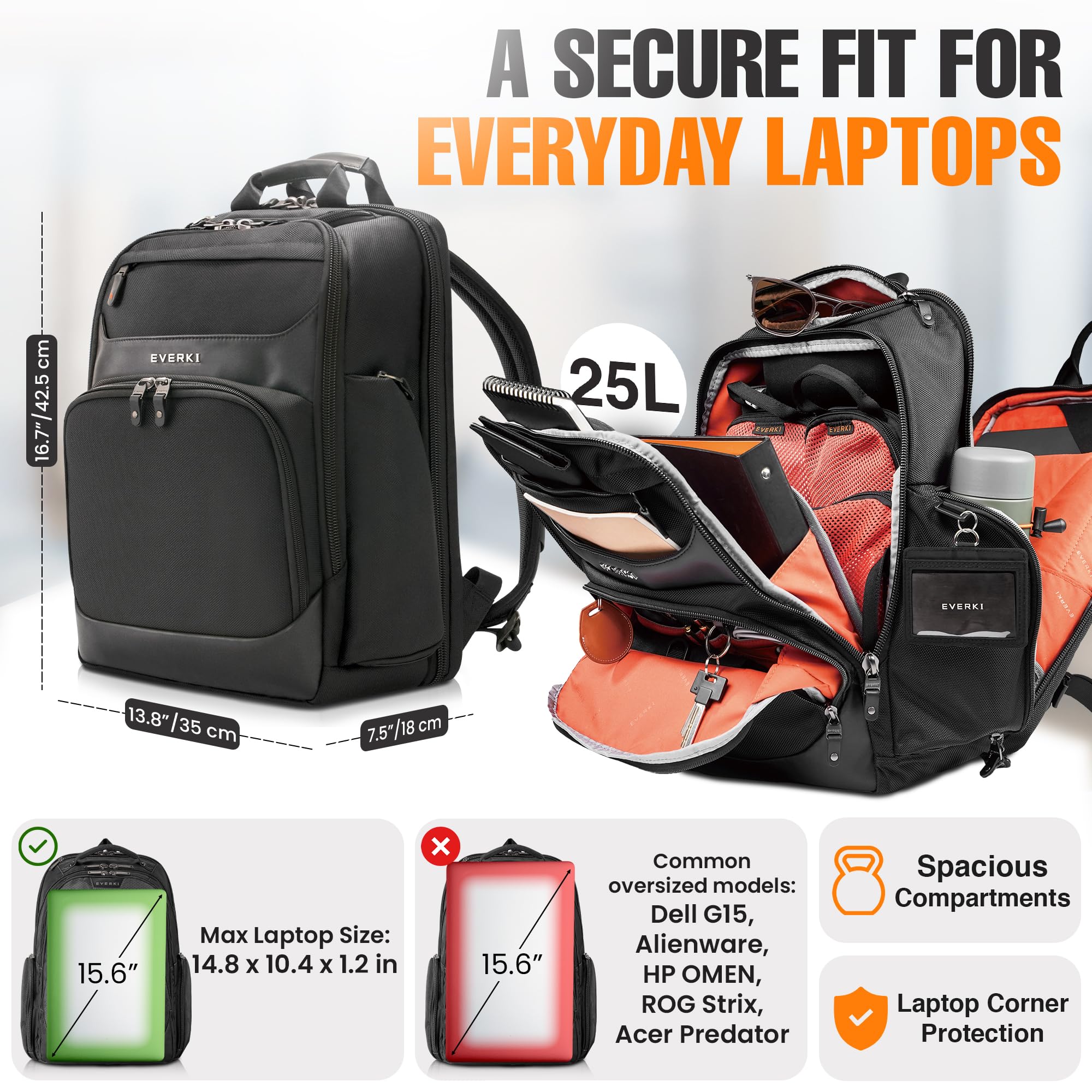 Everki Onyx Premium Business Executive Laptop Backpack