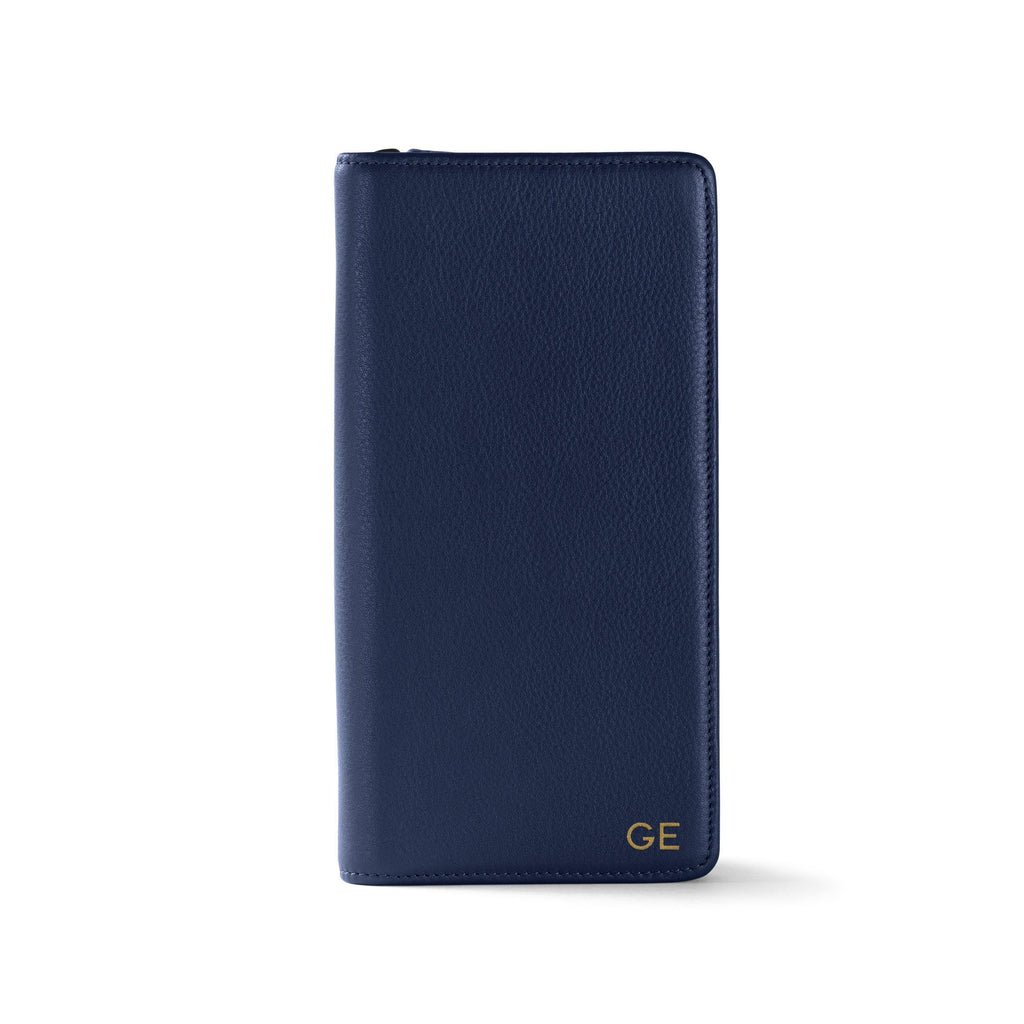 Leather Travel Zip Wallet | RFID Passport & Card Organizer