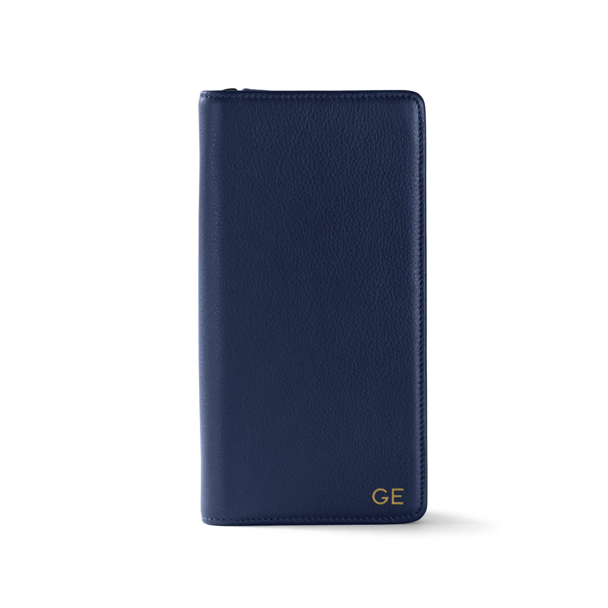 Leather Travel Zip Wallet | RFID Passport & Card Organizer