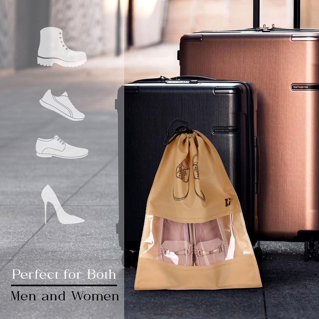 8-Piece Travel Shoe Storage Bag Set | Non-Woven Organizers with Clear Window
