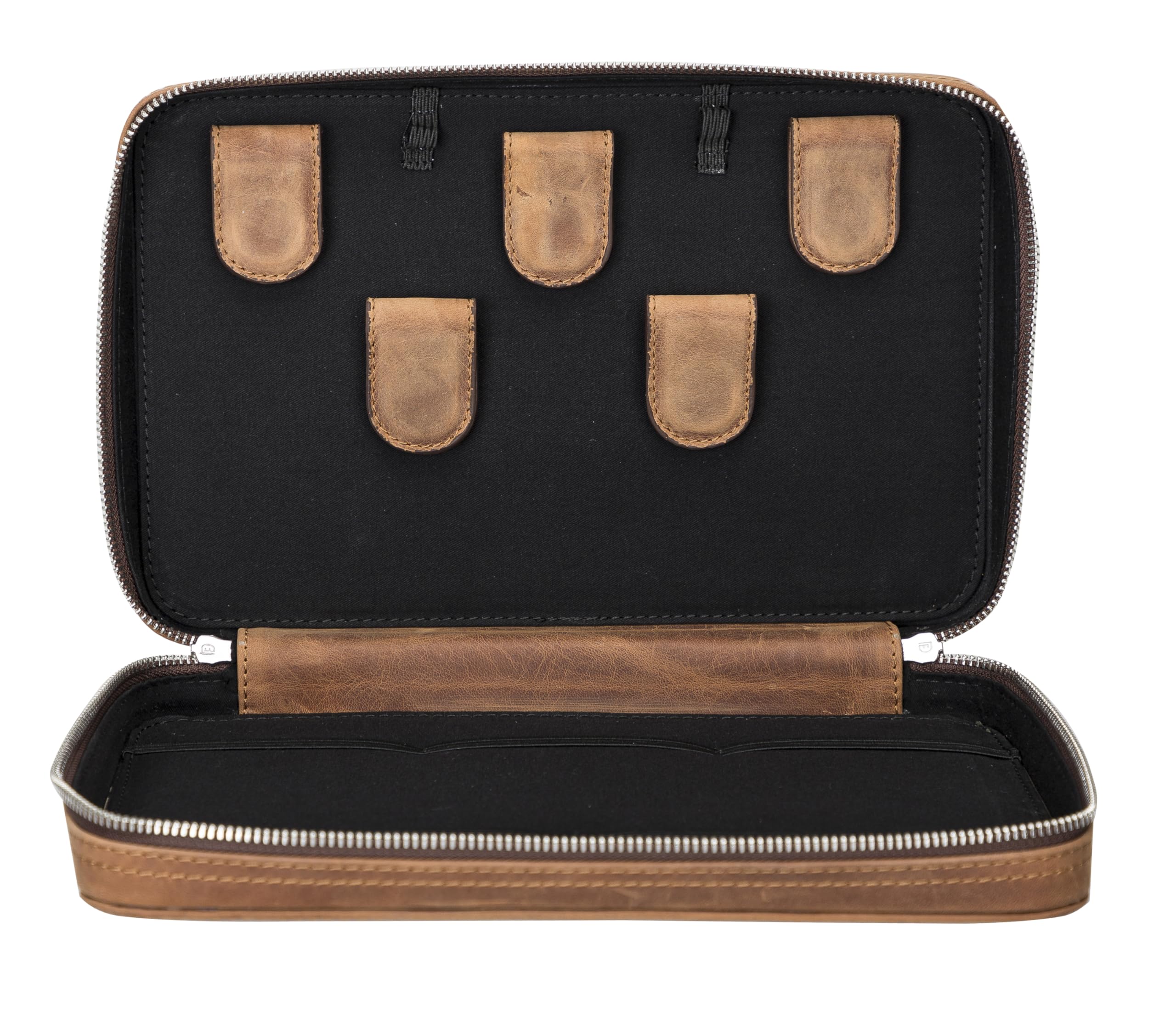 Full-Grain Leather Travel Tech Organizer | Handmade Cable & Accessories Pouch