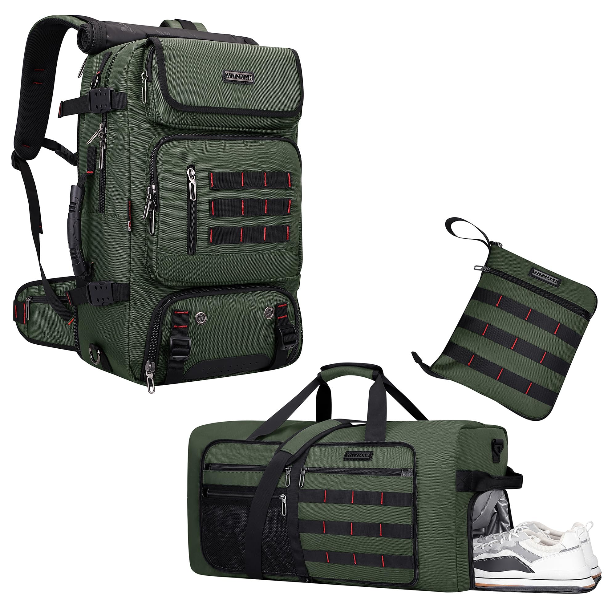 65L Convertible Travel Backpack & Duffle Bag | Foldable Carry-On with Shoe Compartment