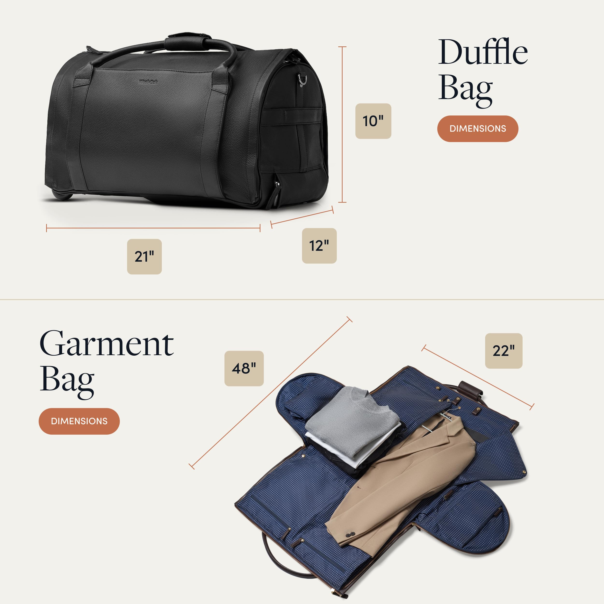 Wool & Oak NOVA Large Duffle Bag with Wheels