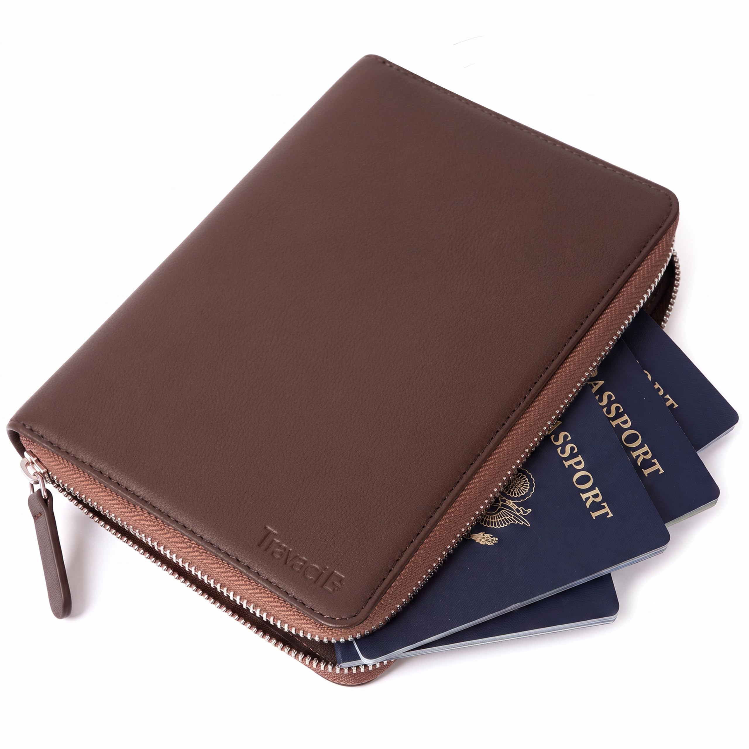 Full-Grain Leather Family Passport Holder | RFID Travel Document Organizer