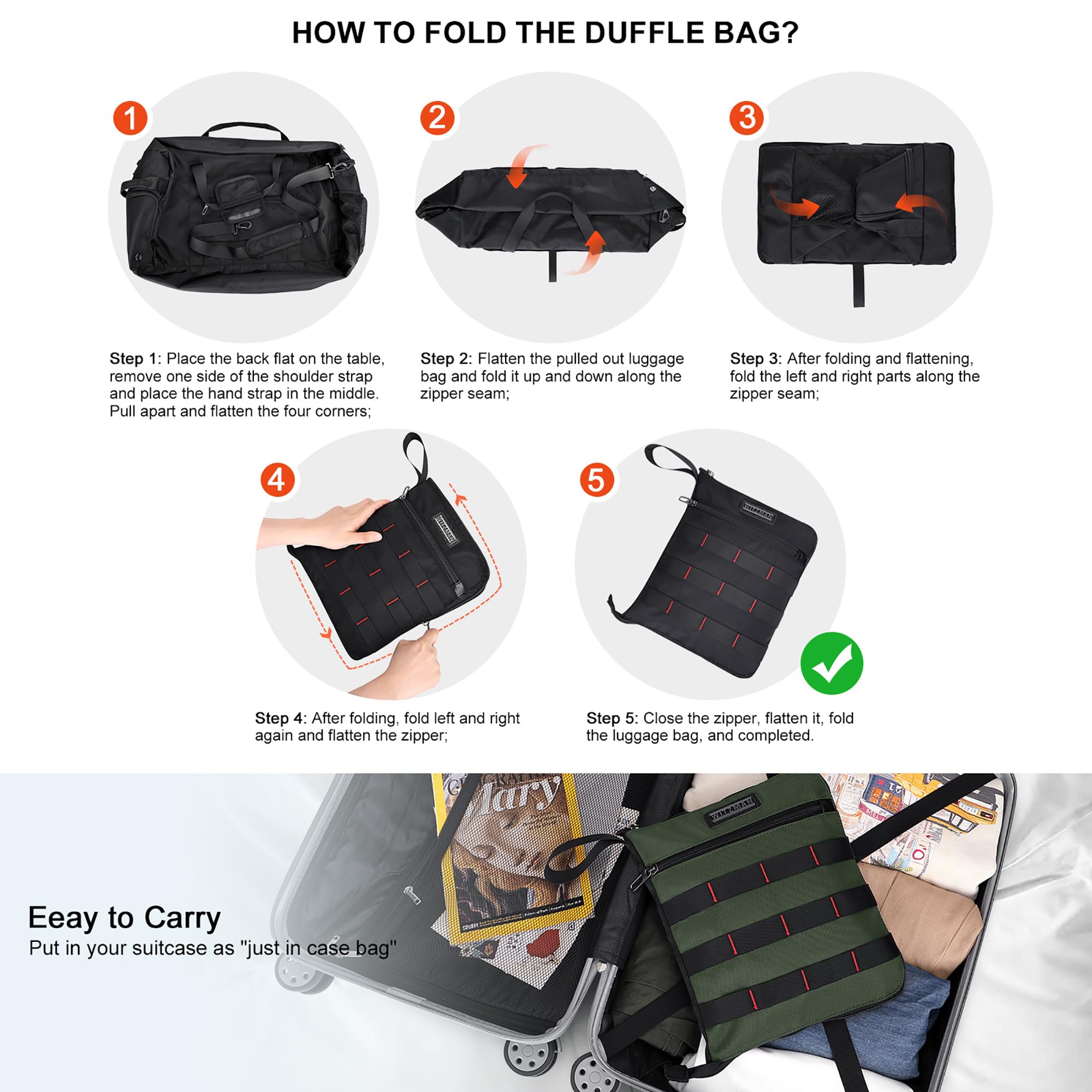 65L Convertible Travel Backpack & Duffle Bag | Foldable Carry-On with Shoe Compartment