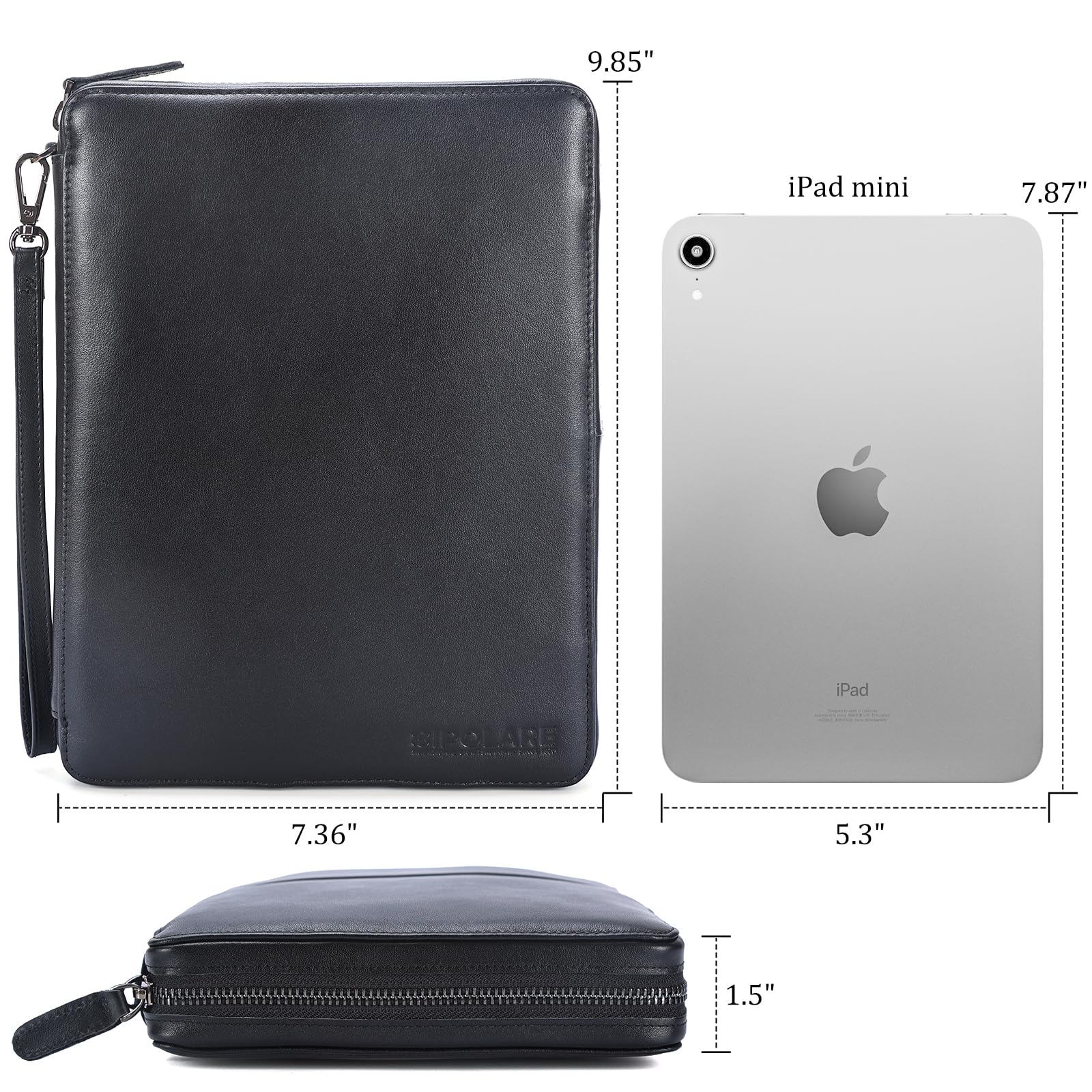Full-Grain Leather Travel Tech Organizer | Cable & Electronics Storage Case